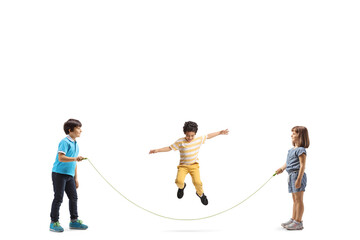 Children playing skipping rope