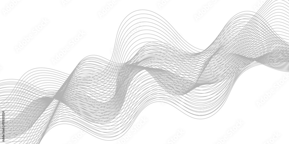 Aufkleber abstract wave line for banner, template, wallpaper background with wave design. abstract grey, white