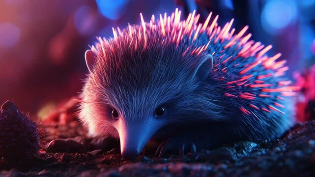 A small hedgehog perched on a pile of dirt, compact and informative description without creative additions