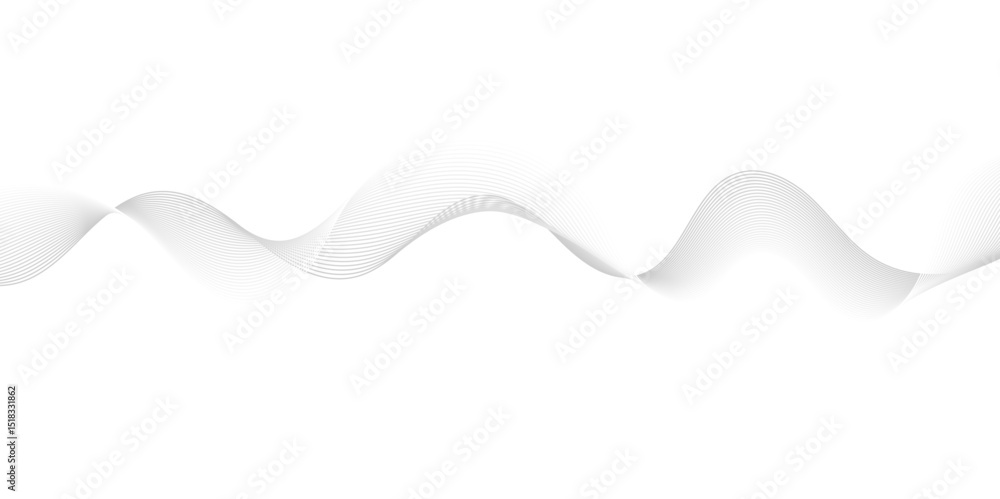 Aufkleber abstract wave line for banner, template, wallpaper background with wave design. abstract grey, white