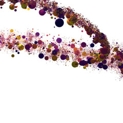 Multicolor confetti abstract background with a lot of falling pieces, isolated on a white background. Festive decorative tinsel element for design