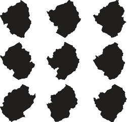 Eswatini black map silhouette vector style with white background