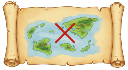 Isolated Cross Marked Scroll Map