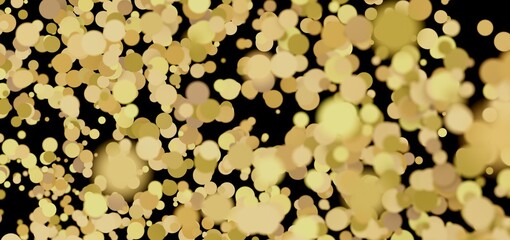 Abstract background with glowing golden circles. Perfect for festive designs.