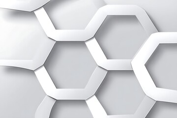 Abstract white hexagons minimalistic geometric design
