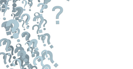 question icons, original 3d rendering;