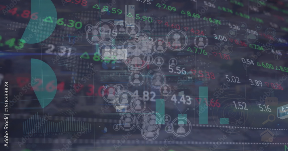 Poster image of data processing over dark background