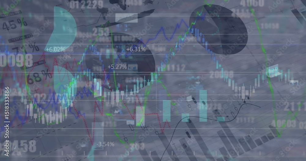 Poster image of graph and charts over data processing