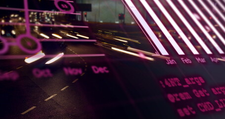 Image of data processing over cityscape