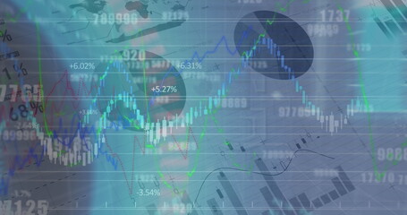 Image of digital interface over data processing