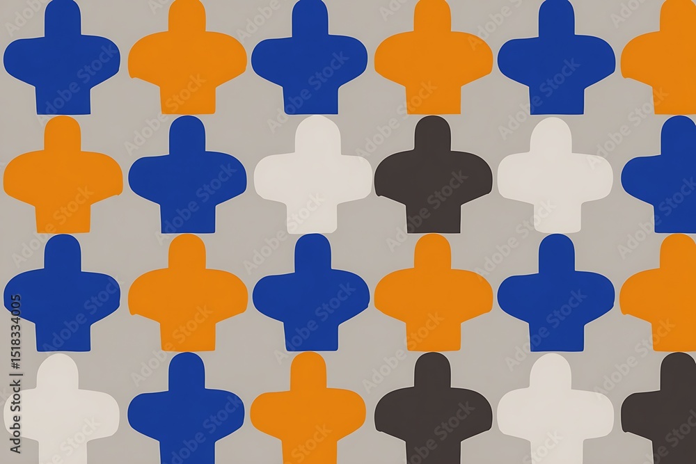 Poster colorful abstract shapes in pattern form