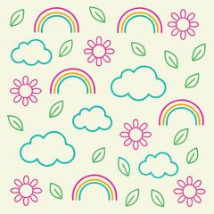 Weather & Nature Scribbles Vector Set | Hand-drawn Climate Icons and Natural Elements Doodle Pack

