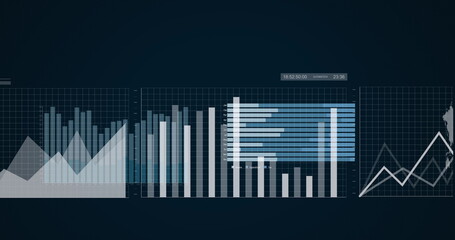 Image of diverse graphs on black background