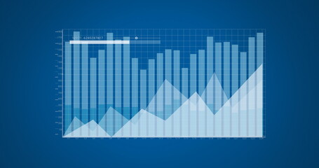 Image of diverse graphs on blue background