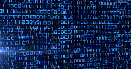 Image of data processing over dark background