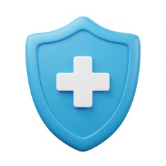 Fototapeta premium 3d medical shield icon isolated on white background