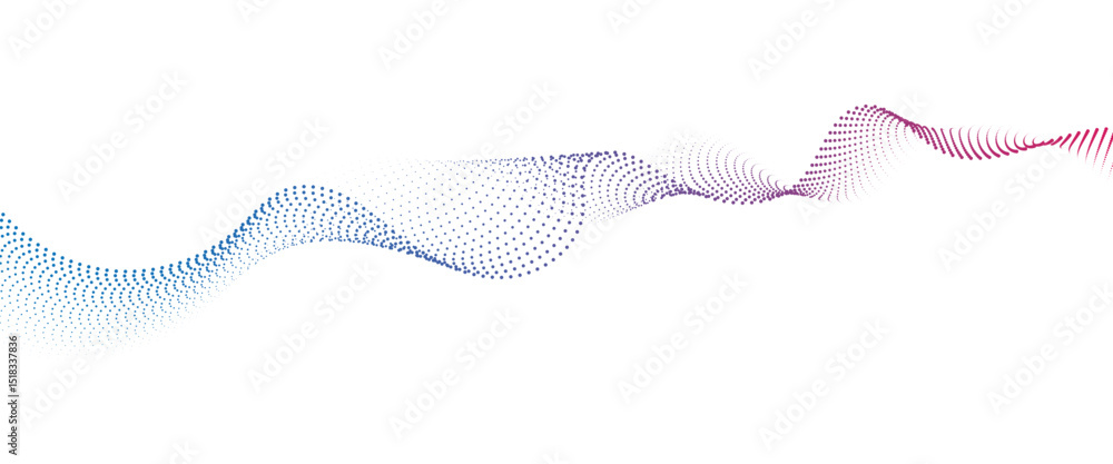 Aufkleber Flowing Dot Wave halftone gradient pattern on transparent background