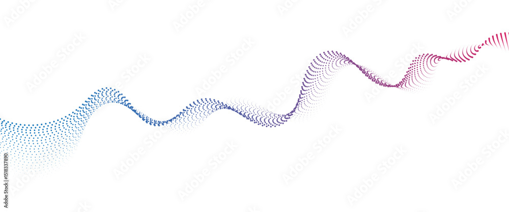 Aufkleber Flowing Dot Wave halftone gradient pattern on transparent background