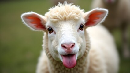 Obraz premium sheep in the grass, close up of a sheep, sheep in a field, Eid ul azha Mubarak