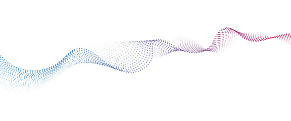 Flowing Dot Wave halftone gradient pattern on transparent background