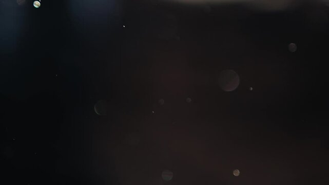 Real partical of dust floating on black background in slomotion