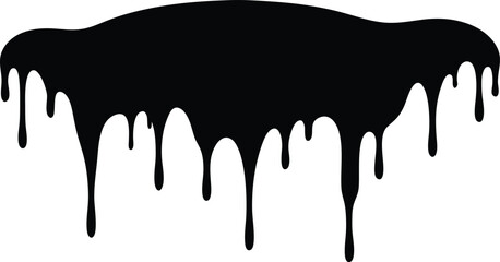 : black dripping paint silhouette vector