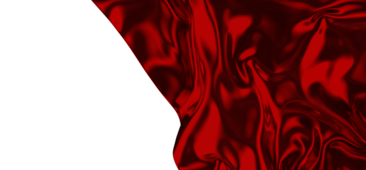Smooth elegant red cloth on transparent background
