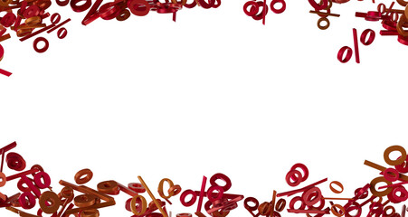 3d Sales icons floating in the air 3D rendering transparent PNG