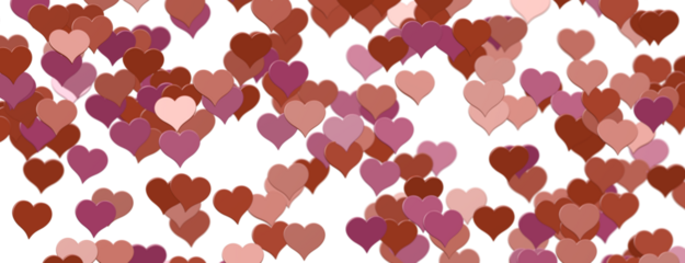 realistic isolated heart confetti on the transparent background for decoration and covering.