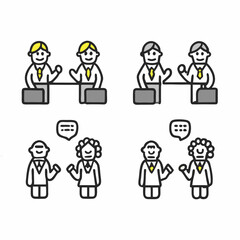 business people icons set