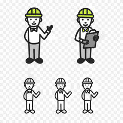 set of funny cartoon businessman