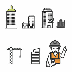 Obraz premium business man and city buildings