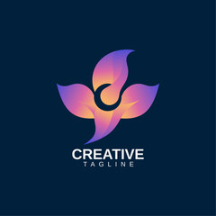 Obraz premium Colorful Flower Logo Vector, Creative and Easy to Edit Design 