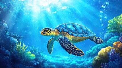 Obraz premium green sea turtle