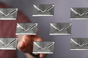 Modern communication,email marketing, inbox zero, digital correspondence.