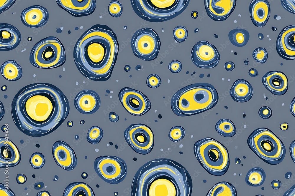 Poster abstract circles and dots seamless pattern