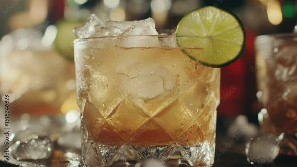 Poster close-up of a refreshing cocktail with a citrus twist