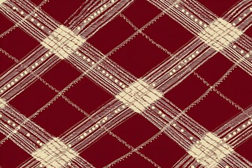Naklejka premium Maroon tartan with sketched white lines