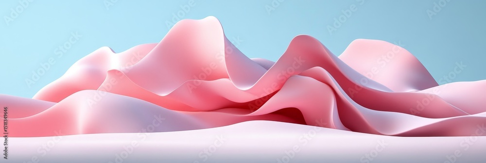 Fototapete abstract delicate waves creating dynamic patterns on a soft gradient background in rich red tones