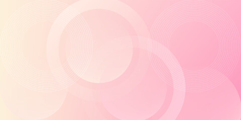 Minimalist banner background, pastel colorful, pink and yellow gradations. Circle effect style geometric, abstract background.