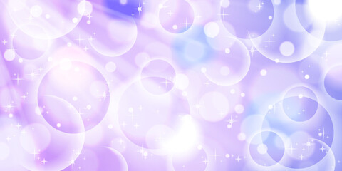 Dreamy cartoon-style background with large bokeh circles in pink and lilac tones. Soft glow and light beams for fantasy aesthetic.