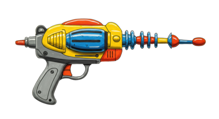 Isolated Cartoon Ray Gun Toy