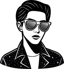 Pop Star Sunglasses with Holographic Lens Shallotte on white background