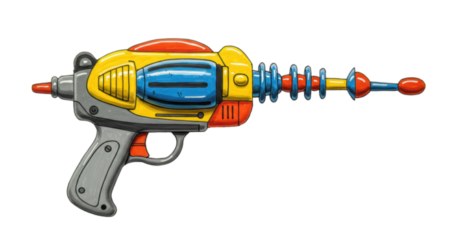 Isolated Cartoon Ray Gun Toy