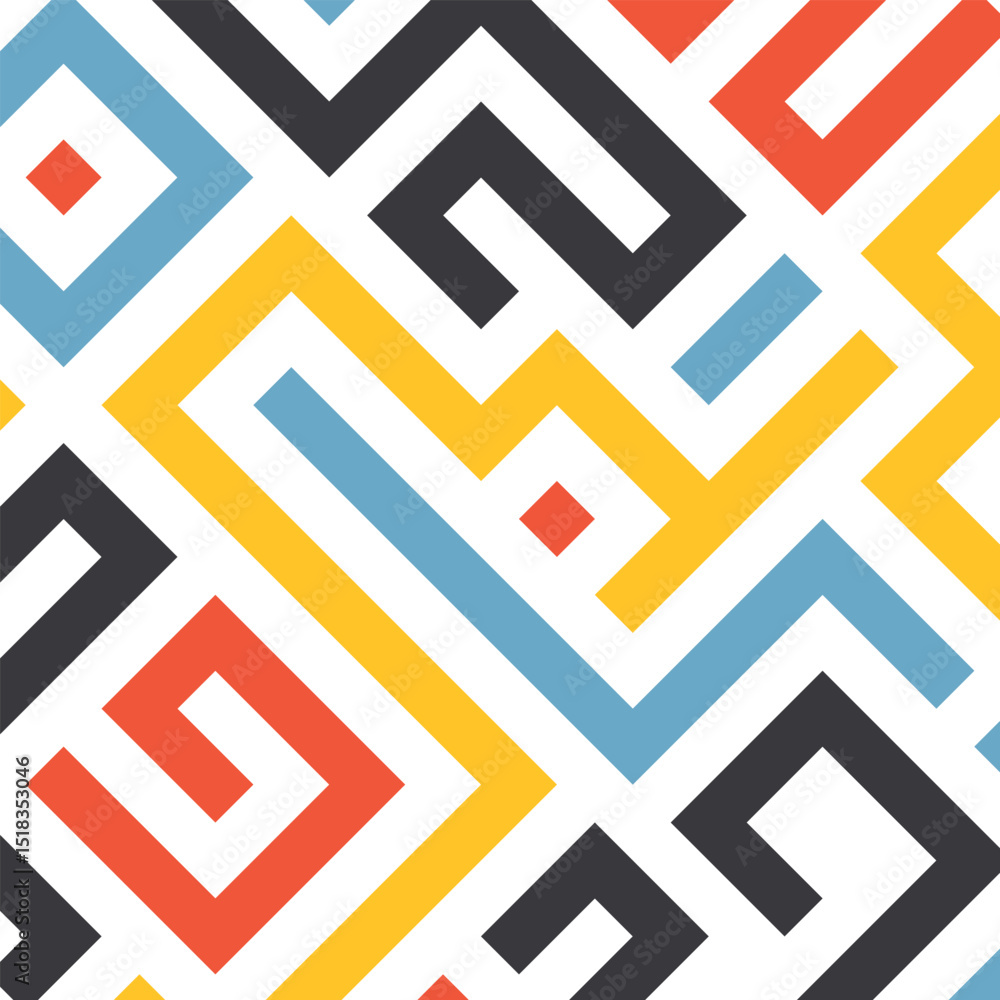 Poster background with colorful lines shapes abstract stylish mosaic flat square design.