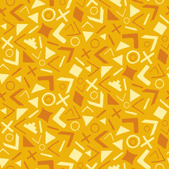 Orange african seamless pattern. Textile ethnic hand drawn print
