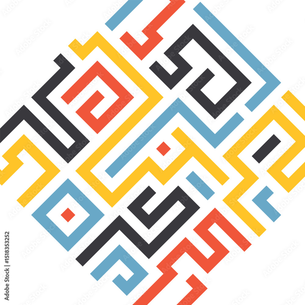 Aufkleber background with colorful lines shapes abstract stylish mosaic flat square design.