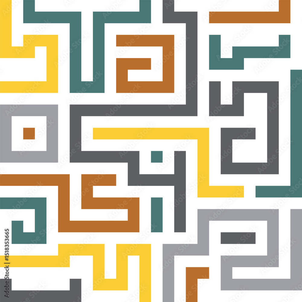Poster background with colorful lines shapes abstract stylish mosaic flat square design.