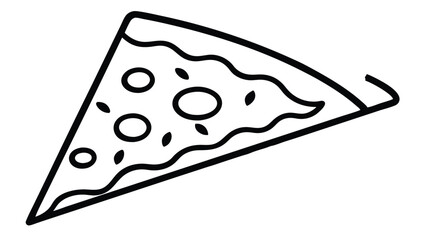 Vegetarian Pizza Slice line art vector illustration
