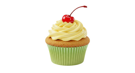 Isolated Cupcake with Cherry